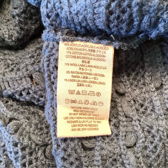 Free People Scoop Neck Ruffle Hem Sweater - Blue - M - Picture 7 of 7